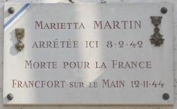 Plaque Marietta Martin, 34 rue de l'Assomption, Paris 16.jpg